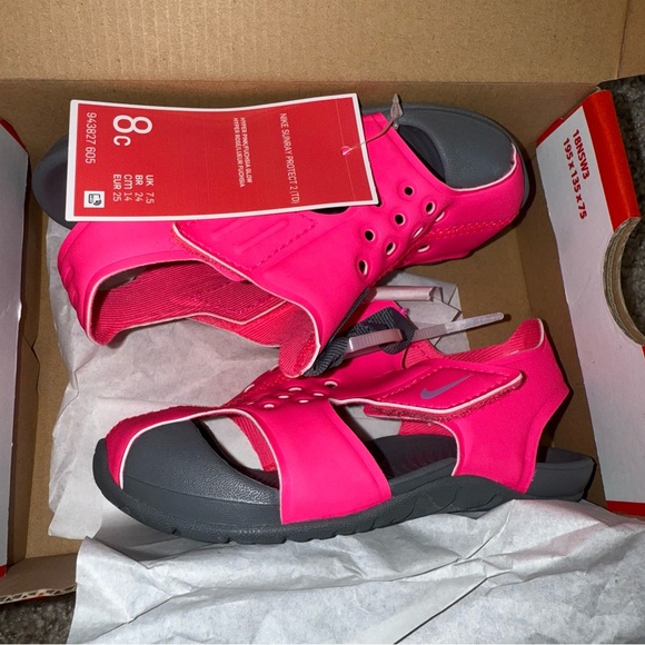 NIKE | Sunray Protect 2 (TD) | Girls Toddler Size 8C | Hyper Pink / Fuchsia Glow - Picture 15 of 15